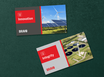 Ulteig's values-driven eCards on their RGER employee experience platform, Bravo