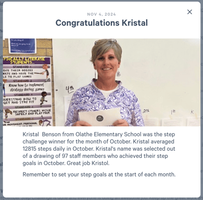 Winner of a Montrose County School District Wellbeing+ challenge winner