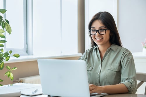 woman working from home