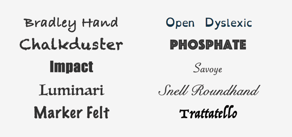 Fonts that are difficult to read