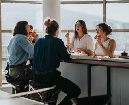 Use food and mealtimes as opportunities to connect with and build community among employees.