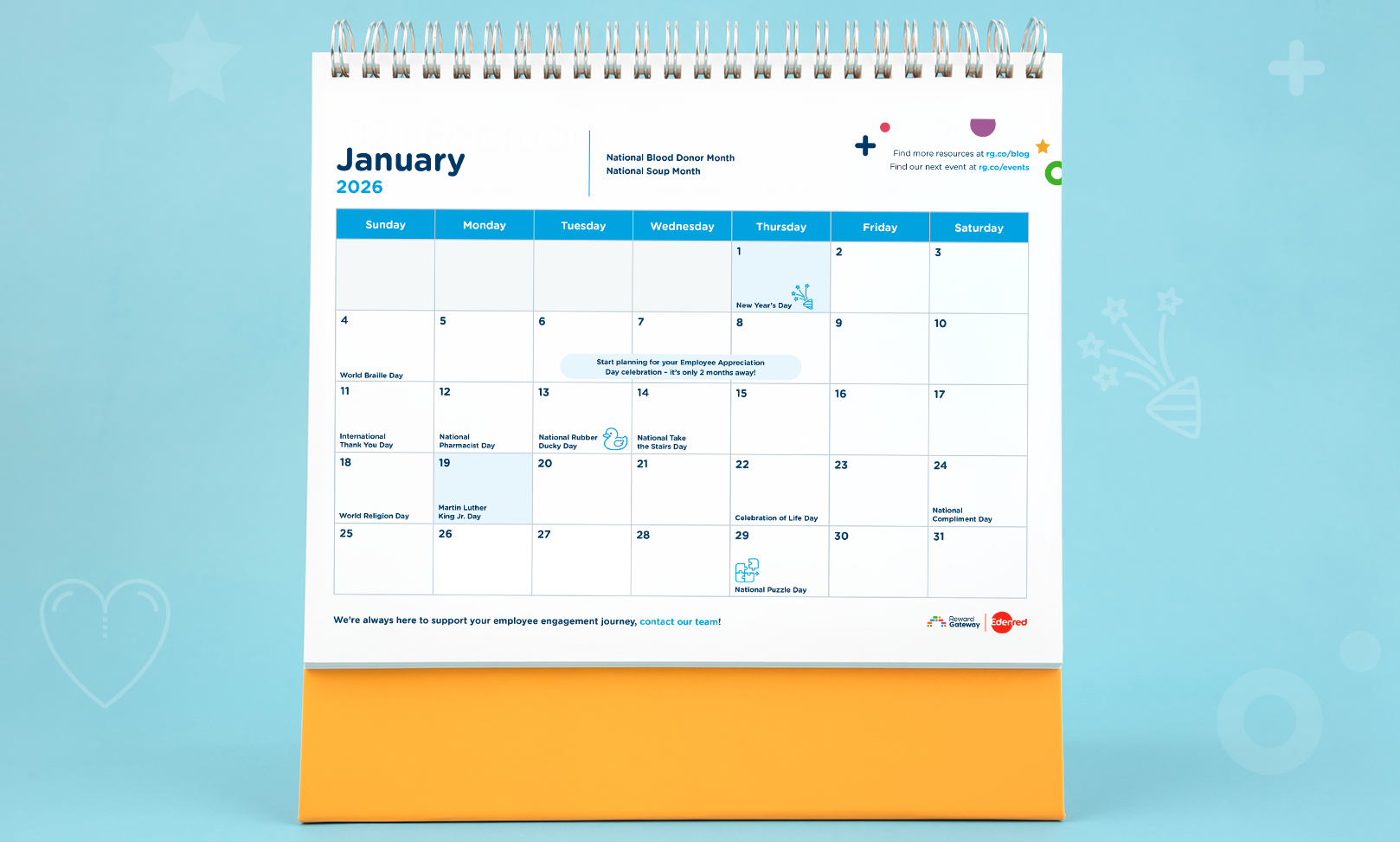 January holiday calendar for hr