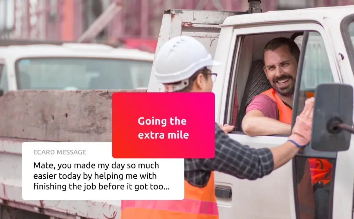 Frontline worker receiving ecard