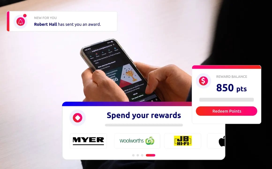 Employee redeeming rewards on the Engage app