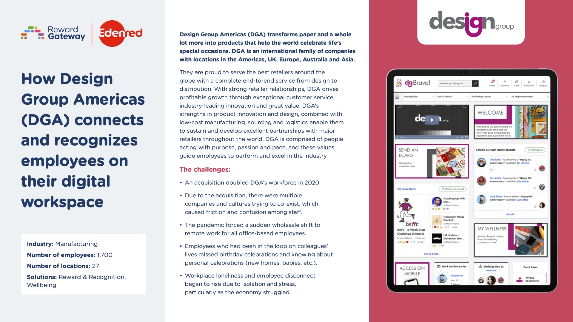How Design Group Americas (DGA) connects and recognizes employees on their digital workspace