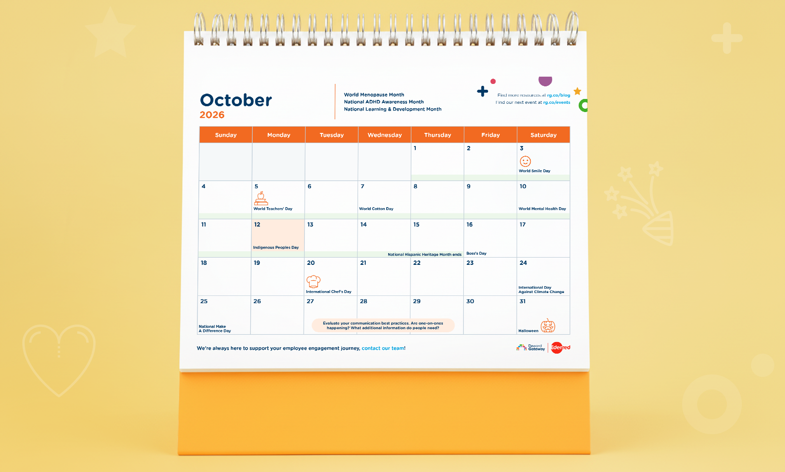 October HR Holiday Calendar: What to Celebrate | RGER