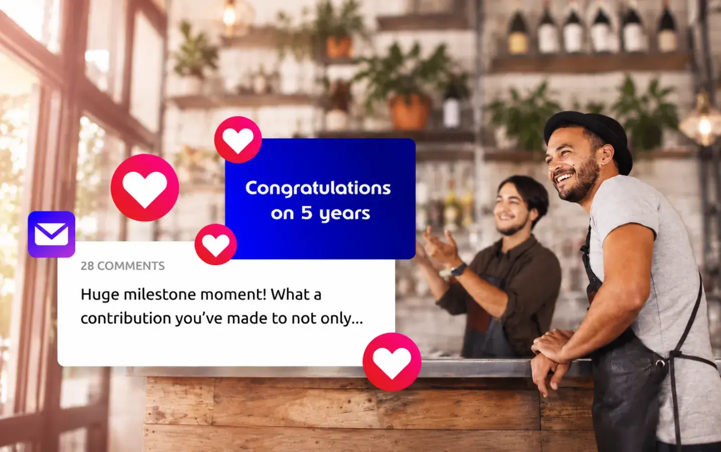 Employee congratulated on milestone