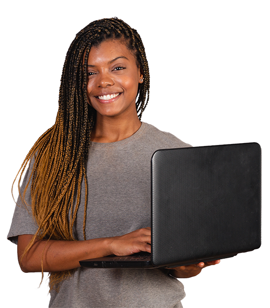 BlackWomanHoldingLaptopLongHair_sm